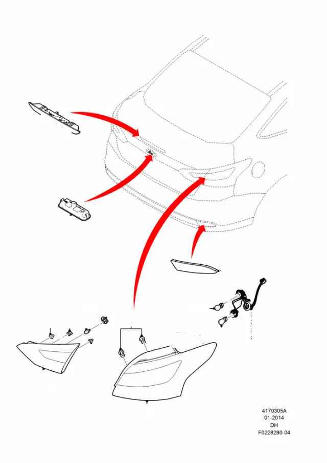 W714777S300 - Electrical: Tail Lamp Assembly Retainer for Ford Image
