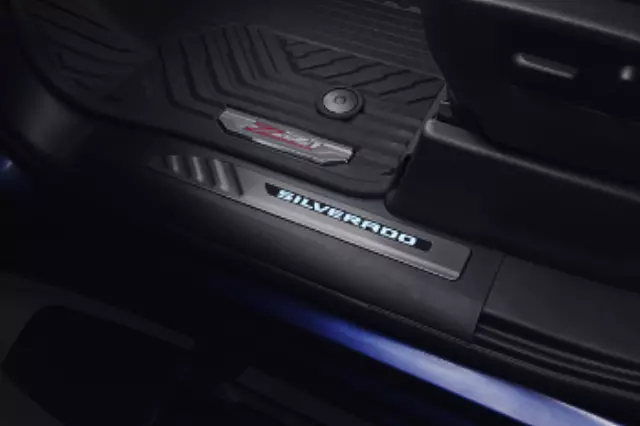 84359682 - Interior: Door Sill Plates, Illuminated for Chevrolet: Silverado 1500, Silverado 2500 HD, Silverado 3500 HD Image