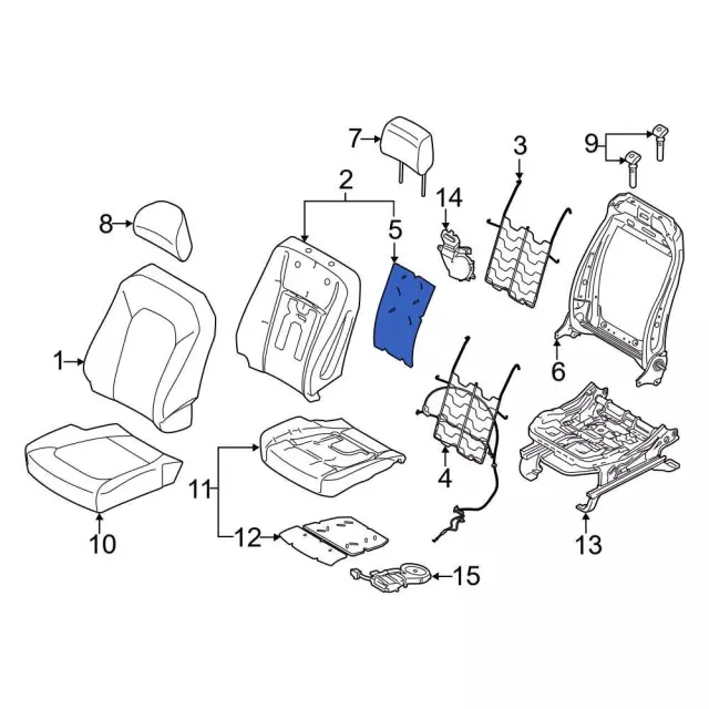 JL3Z14D696E - Electrical: Seat Back Heater for Ford: F-250 Super Duty, F-350 Super Duty, F-450 Super Duty Image