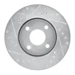 63156017L - : DFC Brake Rotor - Drilled and Slotted - Silver for DYNAMIC FRICTION Image