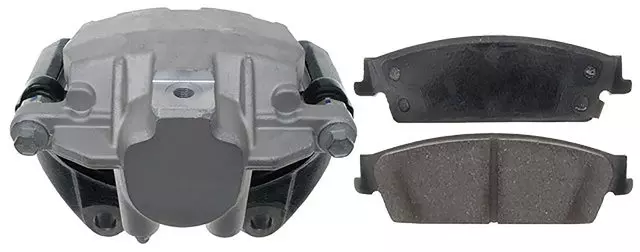 Rear Driver Side Disc Brake Caliper Assembly with Semi-Metallic Pads (Loaded Police), Remanufactured - GM (19322762)