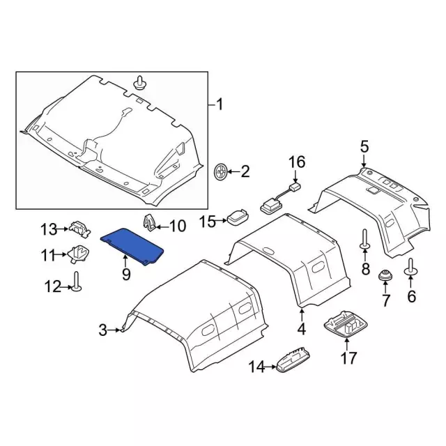 CK4Z6104105AB - Body: Sun-visor for Ford: Transit-150, Transit-250, Transit-350, Transit-350 HD Image
