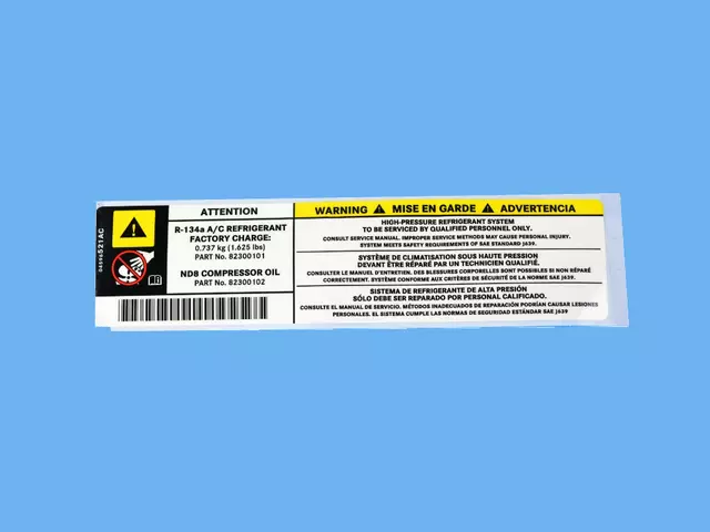 4596521AC - Labels: Fan Caution, A/c Spec &amp; Belt Rtg. Label for Mopar Image