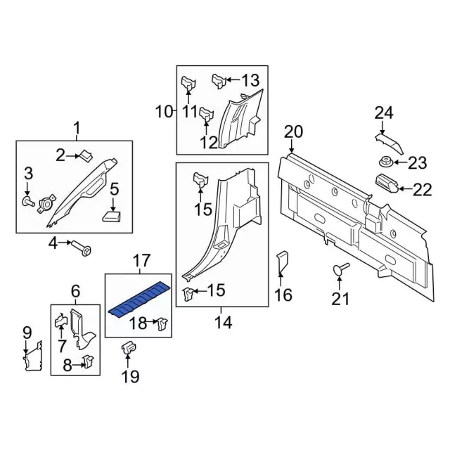 Front Sill Plate - Ford (FL3Z-1513209-AE)