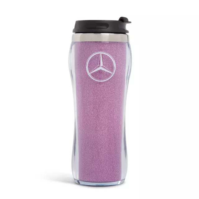 152352600 - : Mer 12oz Brilliance Glitter Tumbler Pink for Mercedes-Benz Image