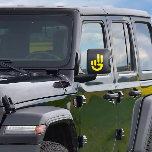 68663232AA - : Jeep Wave Smile Hand Graphic, Yellow, sold by Visco for Affiliated Accessories Image