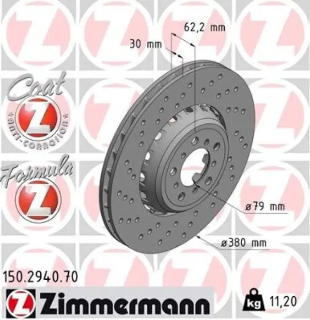 150294070 - : Zimmermann 150.2940.70 Disc Brake Rotor for ZIMMERMANN Image