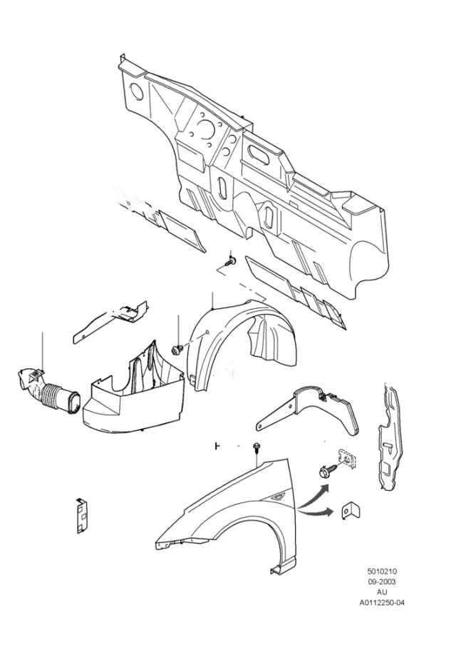 W700501S450B - Body: Fender Liner Screw for Ford Image