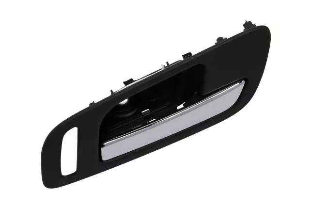 22855620 - : Front Passenger Side Interior Door Handle in Ebony with Chrome Release Handle and Heated Seat Switch Hole for Chevrolet: Avalanche, Silverado 1500, Silverado 2500 HD, Silverado 3500 HD, Suburban 1500, Suburban 2500, Tahoe | GMC: Sierra 1500, Sierra 2500 HD, Sierra 3500 HD, Yukon, Yukon XL 1500, Yukon XL 2500 Image