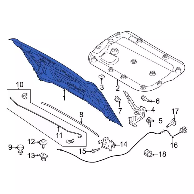 M2DZ16612B - Body: Hood for Ford: Bronco Image