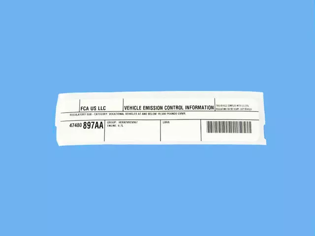 Veci Label Label, US, Canada - Mopar (47480897AB)