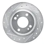 63172069L - : DFC Brake Rotor - Drilled and Slotted - Silver for DYNAMIC FRICTION Image