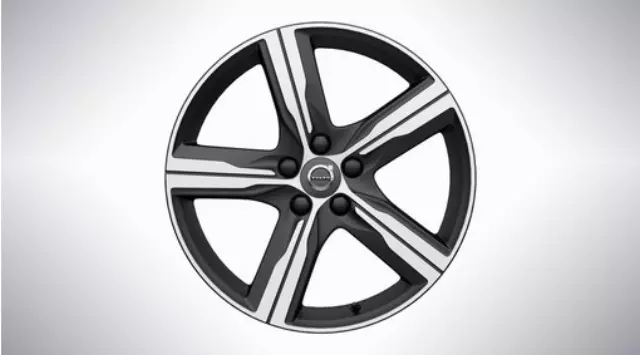 31471876 - : 2019-2020 Volvo 19-Inch 5-Spoke Matte Black Diamond Cut Alloy for Volvo: V90, V90 Cross Country Image