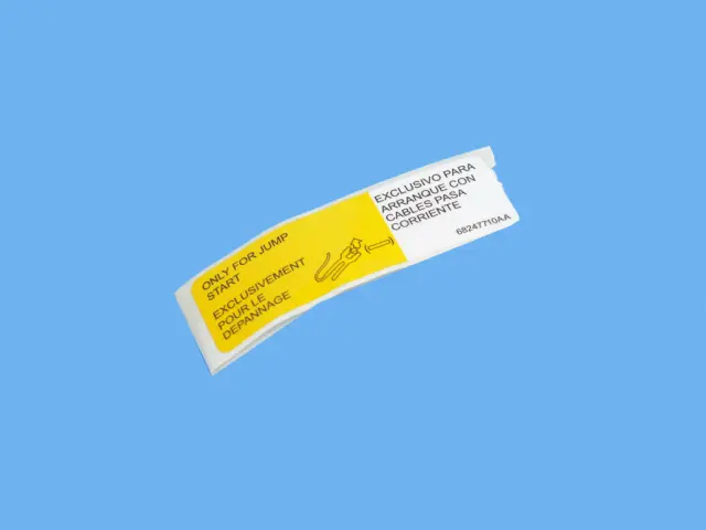 68247710AB - Labels: Warning Battery Jump Start Label for Mopar Image