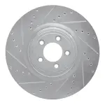 63120020L - : DFC Brake Rotor - Drilled and Slotted - Silver for DYNAMIC FRICTION Image