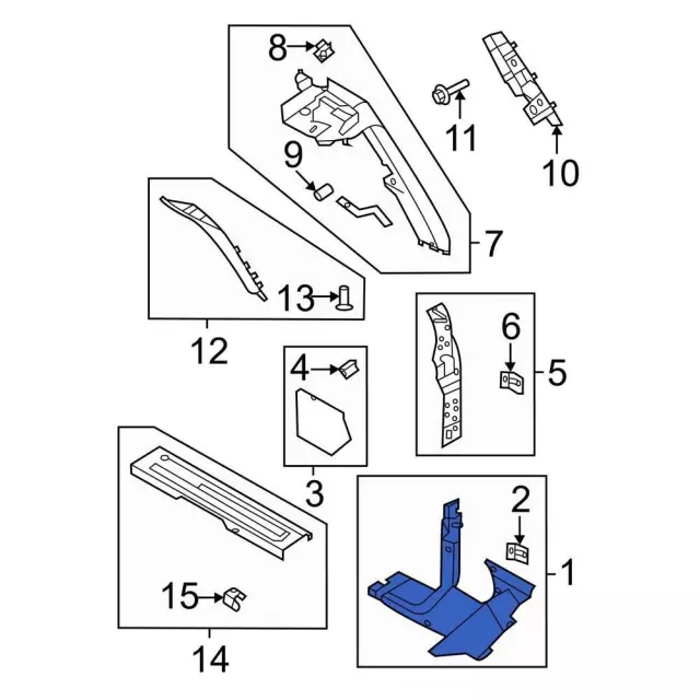 Kick Panel Trim - Ford (M2DZ-7802345-AD)