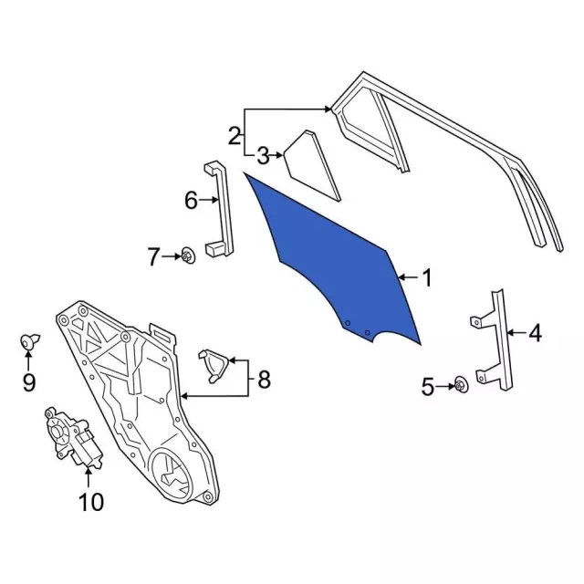 LB5Z7825712E - : Door Glass for Ford: Explorer, Police Interceptor Utility Image