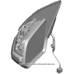 84952610 - : Black Driver Side Door Mirror without Cover for GM Image