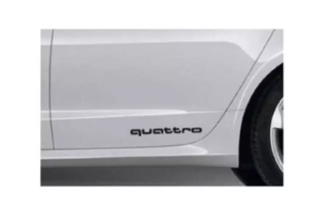 4G0064317AZ7G - Exterior: 2015-2025 Audi - Quattro Decal - Ice Silver for Audi: A3, A3 Quattro, A3 Sportback e-tron, A4 allroad, A4 Quattro, A5 Quattro, A5 Sportback, A6 allroad, A6 Quattro, A7 Quattro, A7 Sportback, A8 Quattro, allroad, e-tron GT, Q3, Q4 e-tron, Q5, Q5 Sportback, Q7, R8, RS e-tron GT, RS3, RS5, RS5 Sportback, RS7, S3, S4, S5, S5 Sportback, S6, S7, S8, SQ5, SQ5 Sportback, TT Quattro, TT RS Quattro, TTS Quattro Image