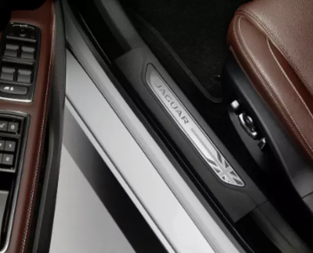 T2H17123AMT - : Sill Tread Plates - Union Jack - Oyster for Jaguar Image