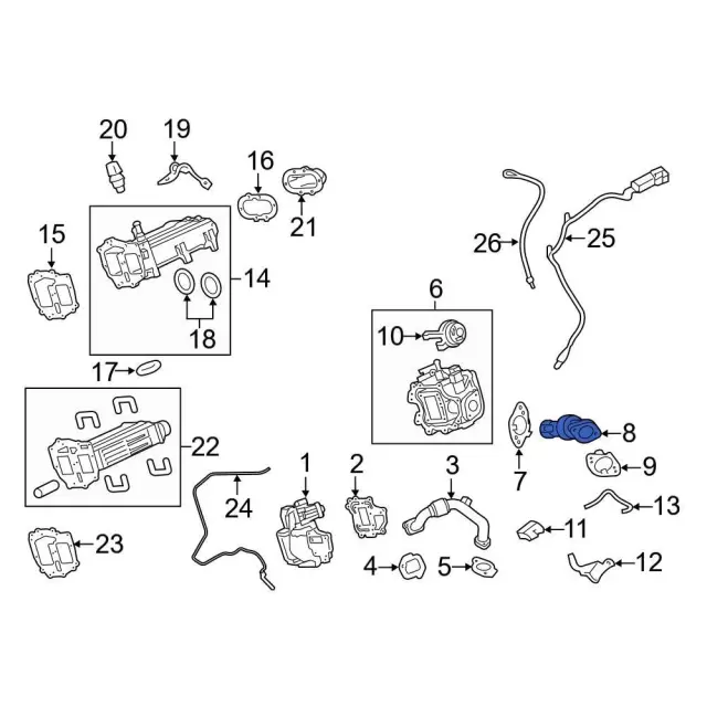 LC3Z9E469A - Emission System: Egr Tube for Ford: F-250 Super Duty, F-350 Super Duty, F-450 Super Duty, F-550 Super Duty Image