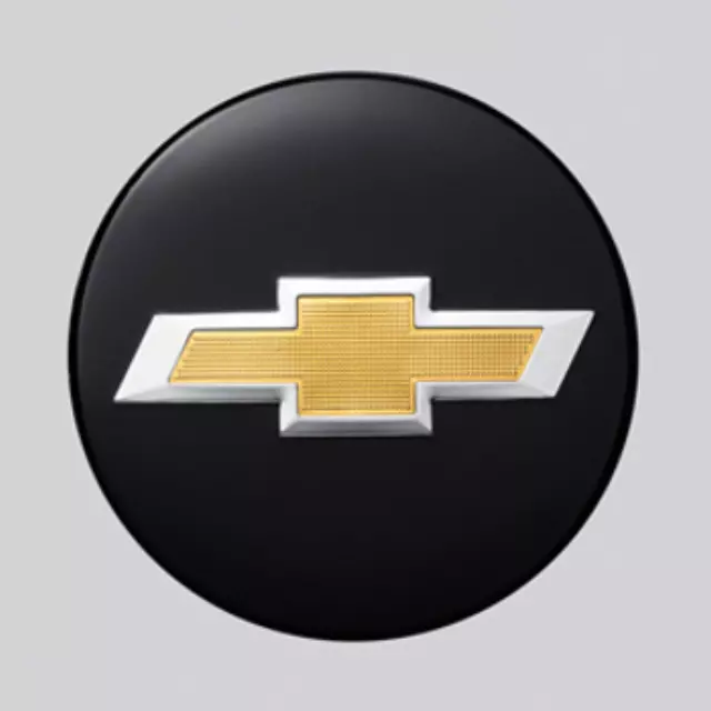 84375184 - : Wheel Center Cap, Black W\\/Gold Bow-Tie for Chevrolet: Colorado, Silverado 1500, Silverado 1500 LTD, Suburban, Tahoe Image
