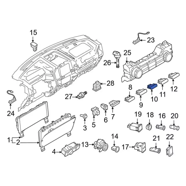 RL3Z14B596FA - Body: Switch Assembly for Ford: Expedition, F-150 Image