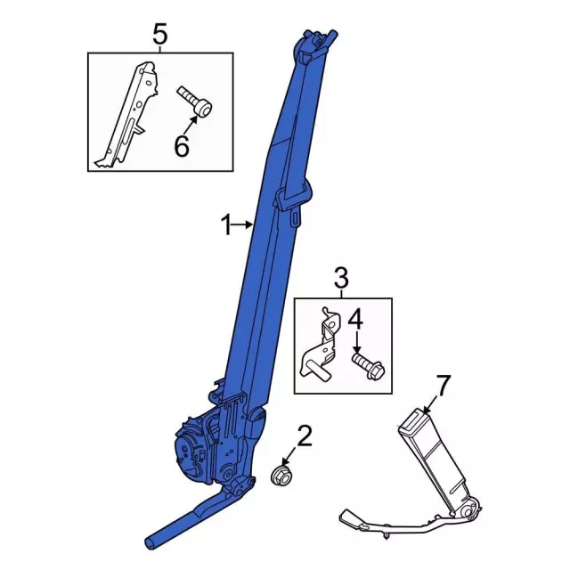 LB5Z78611B09AB - : Seat Belt Assembly for Ford: Explorer, Police Interceptor Utility Image
