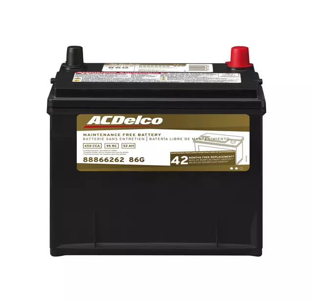 86G - Electrical: ACDelcoâ„¢ Vehicle Battery for Cadillac: XLR | Chevrolet: Aveo, Aveo5, Colorado, Corvette | GMC: Canyon | Hummer: H3, H3T | Pontiac: Solstice | Saturn: Sky Image