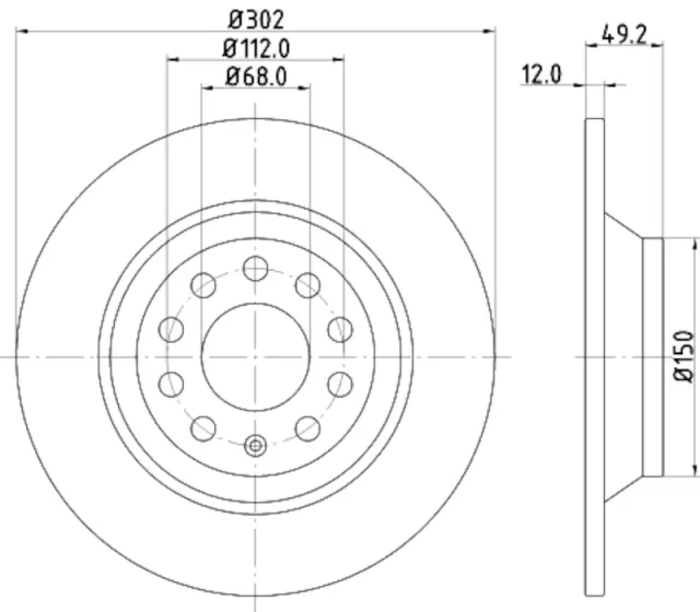 355111182 - : Disc Brake Rotor for Hella Pagid Image