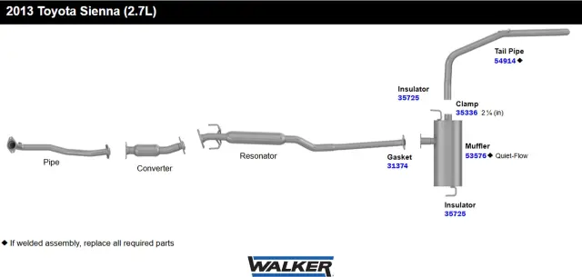53576 - : Exh Muffler Assembly for Walker Exhaust Image