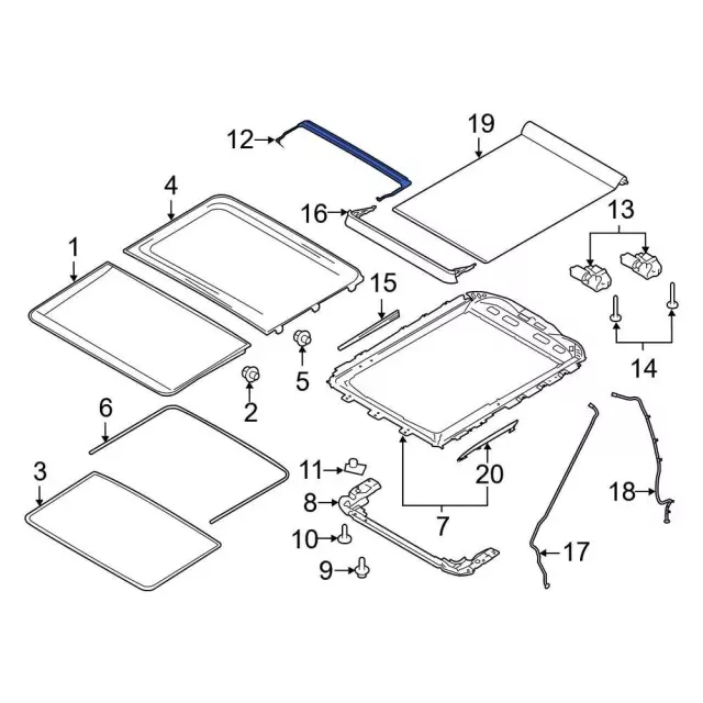 Sunroof Drip Rail - Ford (ML3Z-1654022-B)