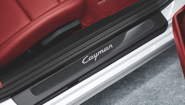 98104480025 - Exterior: 2016-2023 Porsche - Door Entry Guards In Carbon for Porsche: 718 Cayman, Cayman Image