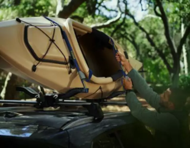 C9N2V3855 - Cargo Management: 2023 2024 Mazda CX-50 CX-5 Roof Rack Thule Compass Kayak Board Carrier for Mazda: 3, CX-3, CX-30, CX-5, CX-50, CX-70, CX-9 Image