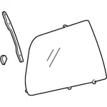 6F2Z17297A27BA - Body: Side Glass for FORD Image