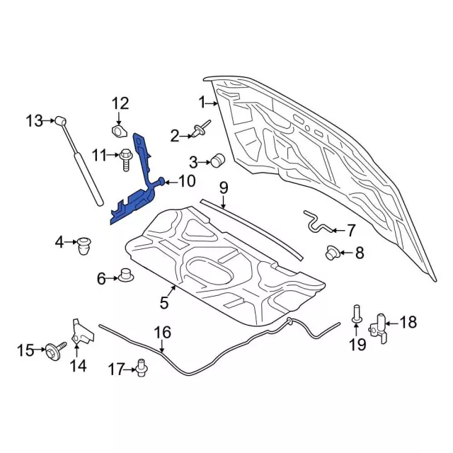 PC3Z16797A - Body: Hinge for Ford: F-250 Super Duty, F-350 Super Duty, F-450 Super Duty Image