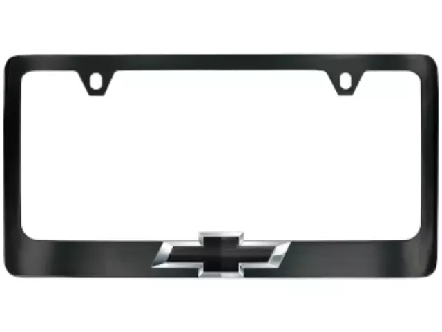 19434713 - Exterior: License Plate Frame, Wide Bottom, Black for GM Image