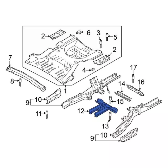 L1MZ7810716A - Body: Floor Crossmember for Ford: Explorer, Police Interceptor Utility | Lincoln: Aviator Image