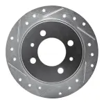63167039L - : DFC Brake Rotor - Drilled and Slotted - Silver for DYNAMIC FRICTION Image