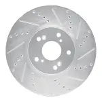 63158020R - : DFC Brake Rotor - Drilled and Slotted - Silver for DYNAMIC FRICTION Image