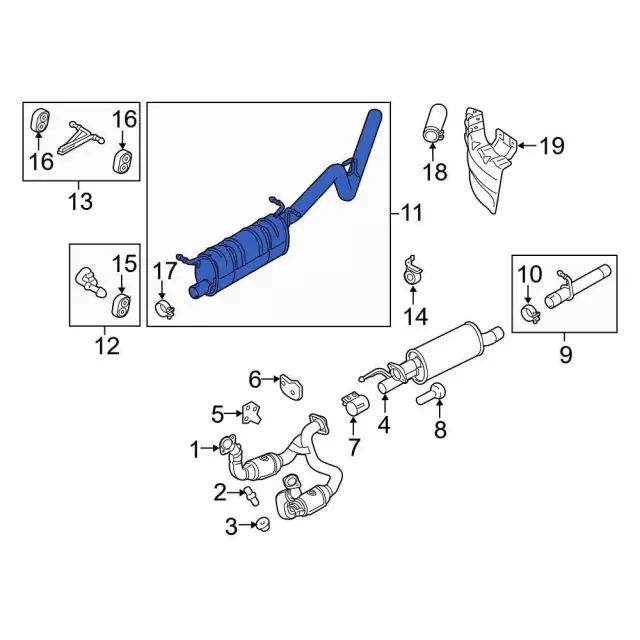 HC3Z5230J - : Exhaust Muffler for Ford: F-250 Super Duty, F-350 Super Duty, F-450 Super Duty Image
