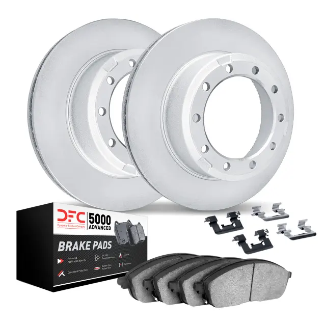 451299232 - : DFC GEOSPEC Coated Rotors with 5000 Brake Pads - Ceramic and Hardware for DYNAMIC FRICTION Image