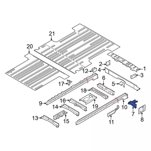 Floor Pan Cross-Member Bracket - Ford (PK3Z-18A000-B)