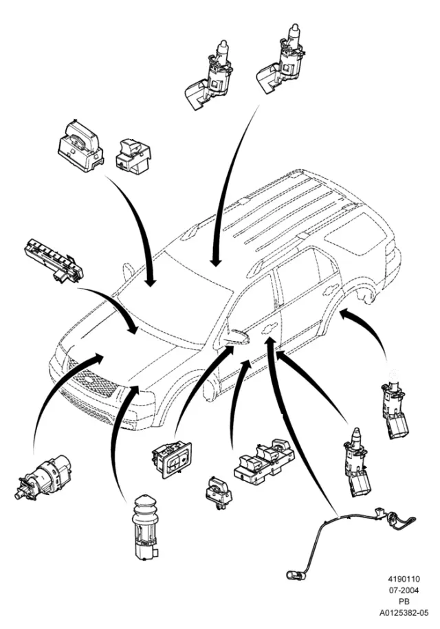 1X4Z14018BA - Body: Switch for Ford Image