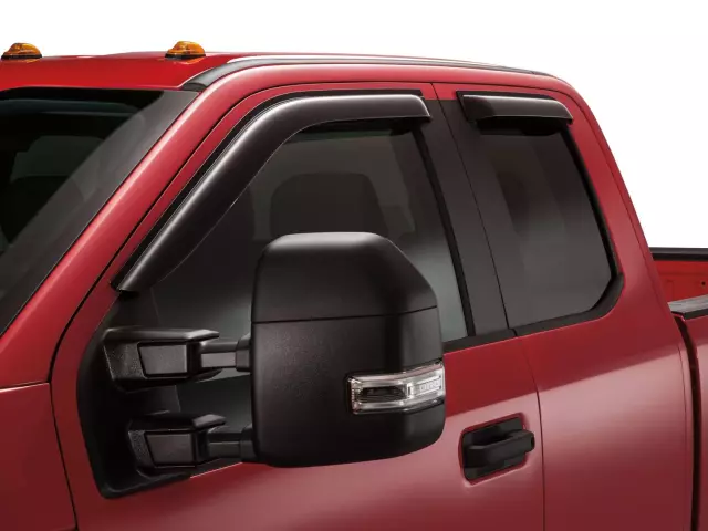 VFL3Z18246H - : Side Window Deflectors - Smoke - Super Cab for Ford: E-350 Super Duty, E-450 Super Duty, F-150, F-250 Super Duty, F-350 Super Duty, F-450 Super Duty, F-550 Super Duty Image