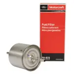FG872 - Air &amp; Fuel Delivery: Motorcraft™ Fuel Filter for Ford: Bronco, Bronco II, E-150 Econoline, E-150 Econoline Club Wagon, E-250 Econoline, E-350 Econoline, E-350 Econoline Club Wagon, E-350 Super Duty, E-450 Econoline Super Duty, Econoline Super Duty, Escape, Excursion, Expedition, Explorer, F-150, F-250, F-250 HD, F-250 Super Duty, F-350, F-350 Super Duty, F-450 Super Duty, F-550 Super Duty, F-Super Duty, Ranger, Windstar | Lincoln: Navigator | Mercury: Mariner, Mountaineer Image