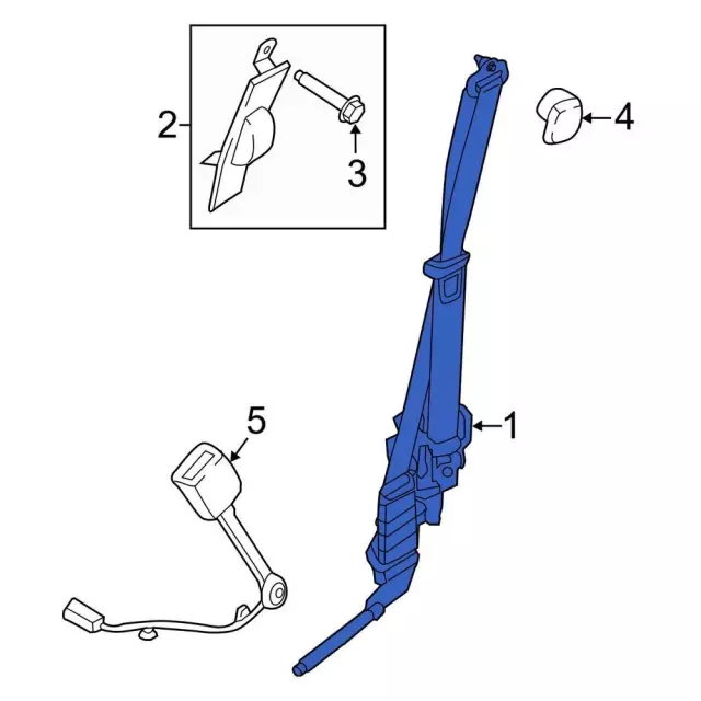 ML3Z16611B64BD - Electrical: Center Seat Belt for Ford Image