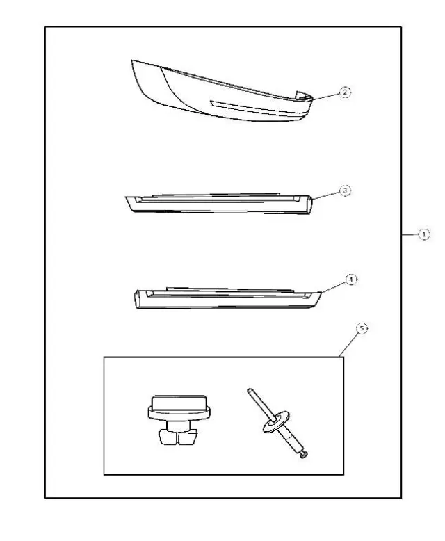 82210473AC - Mopar Accessories - Component Parts: Lowerside Cladding Kit for Mopar Image