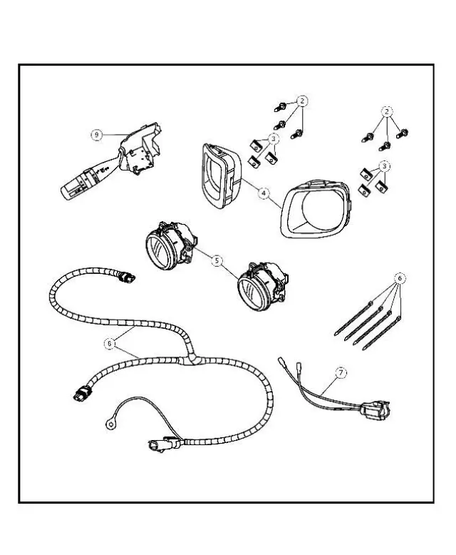 Fog Lamp Bezel, Right - Mopar (5116212AB)