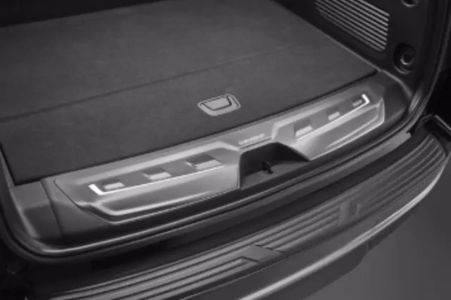 84696714 - Exterior: 2022-2024 Chevrolet Rear Cargo Door Illuminated Sill Plates Protector Molding Black Tahoe Suburban for Chevrolet: Suburban, Tahoe Image